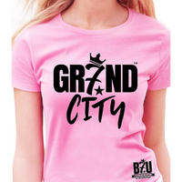GR7ND CITY (TM) B7U Official Women's Pink T-shirt