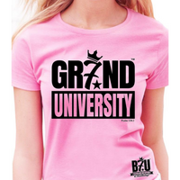 GR7ND UNIVERSITY (TM) B7U Official Women's Pink T-shirt
